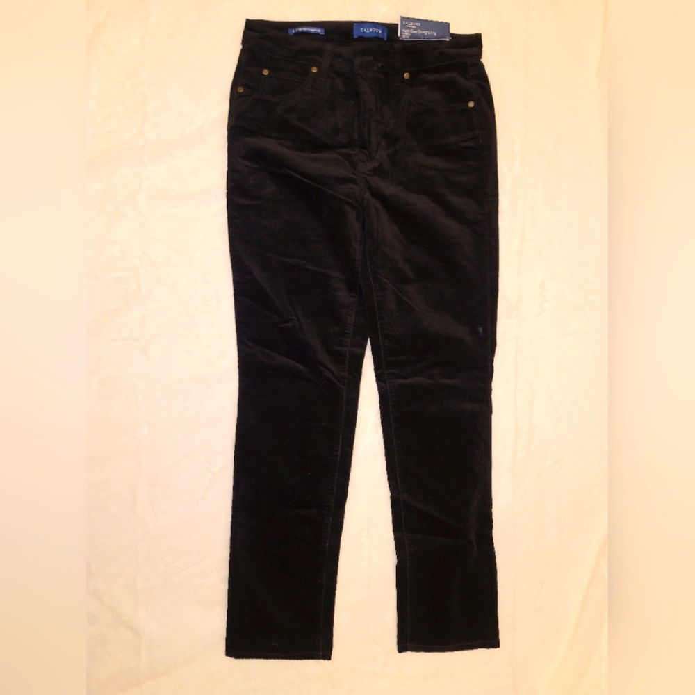 TALBOTS HIGH RISE BLACK CORDUROY NWT SIZE 6